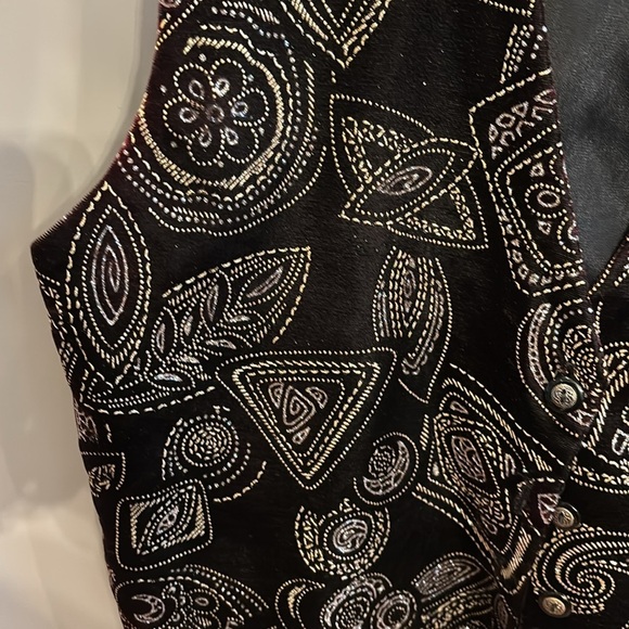 Clio Petites Vintage 80s Black Sparkle Velvet Formal Vest sz small - Picture 3 of 5